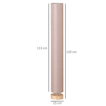 Floor Lamp for Living Room, 120cm Modern Standing Lamp with Linen Shade and Wood