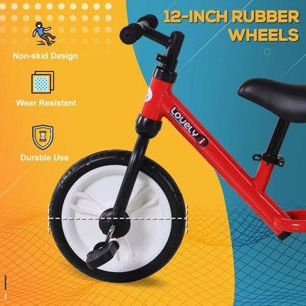 PP Toddlers Balance Bike with Removable Stabiliser for Safe Learning - Red
