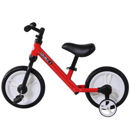 PP Toddlers Balance Bike with Removable Stabiliser for Safe Learning - Red
