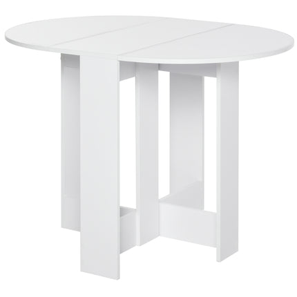 Space-Saving Folding Drop Leaf Dining Table for Small Spaces - White