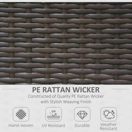 2 Seater Outdoor Rattan Dining Chairs with Cushions - Deep Coffee