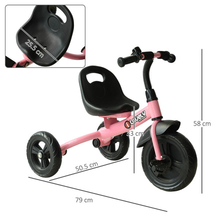 Ride On 3-Wheel Pedal Tricycle for Toddlers Over 18 Months - Pink