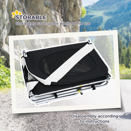 Dog Bike Trailer Steel Pet Cart Carrier for Medium Dogs - White & Black