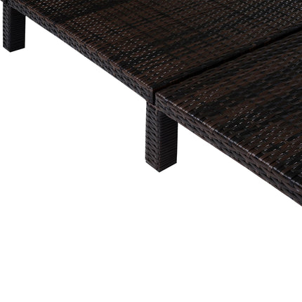 Outdoor Rattan Reclining Sun Lounger with Fire Resistant Sponge - Cream White