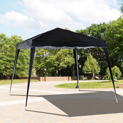 Pop-Up Tent 3x3x2.4 m with Steel Frame and UV Protection - Black