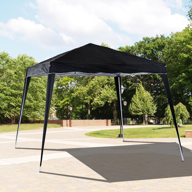 Pop-Up Tent 3x3x2.4 m with Steel Frame and UV Protection - Black