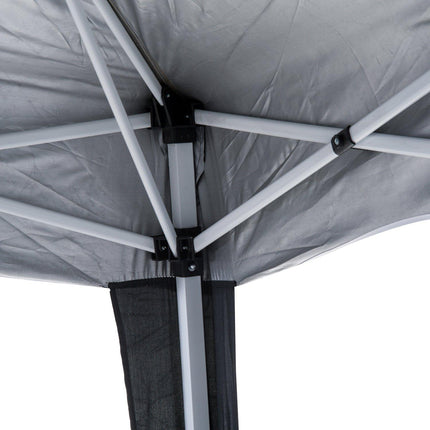 Pop-Up Tent 3x3x2.4 m with Steel Frame and UV Protection - Black