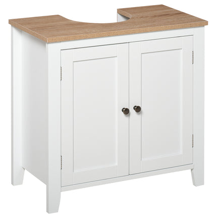 Space Saving Bathroom Sink Cabinet with Adjustable Shelf 60x30x60cm - White