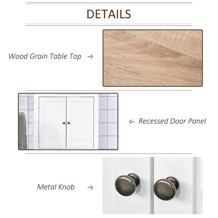 Space Saving Bathroom Sink Cabinet with Adjustable Shelf 60x30x60cm - White