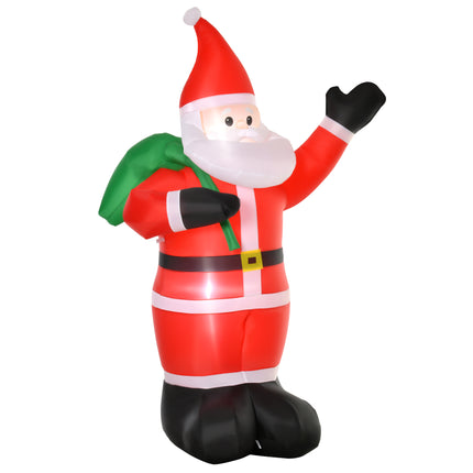 2.4m Inflatable Christmas Santa Yard Decoration with LED Lights - Red