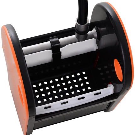 25L Mop Bucket with Wringer, Wheels & Handle - Orange
