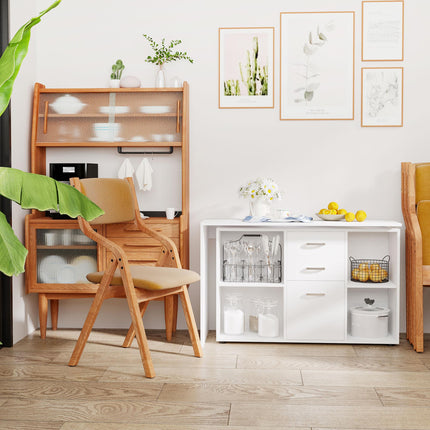 L-Shaped Computer Desk with Storage Compartments, Drawer and Cabinet, Laptop PC