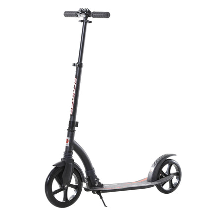 Foldable Kick Scooter with Double Shock Absorption and Big Wheels, Height Adjust