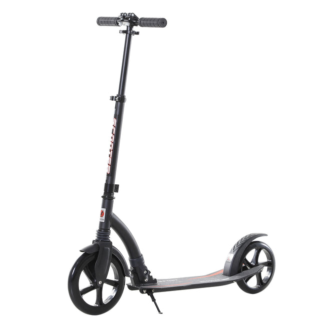 Foldable Kick Scooter with Double Shock Absorption and Big Wheels, Height Adjust