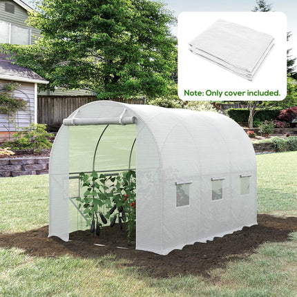 3 x 2m Walk-In Greenhouse Replacement Cover with Windows - White