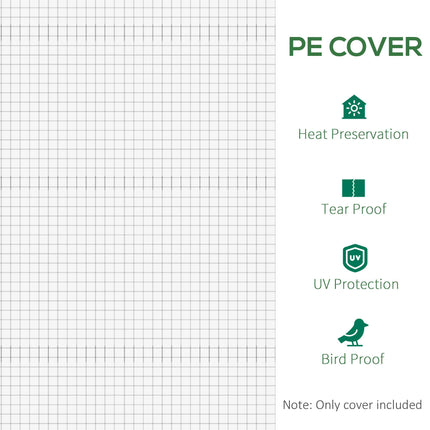 3 x 2m Walk-In Greenhouse Replacement Cover with Windows - White