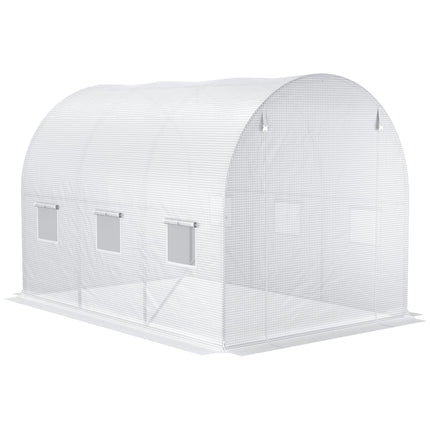 3 x 2m Walk-In Greenhouse Replacement Cover with Windows - White