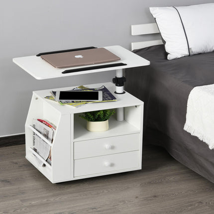 Functional Swivel Bedside Table End Table Side Table for Living Room Nightstand