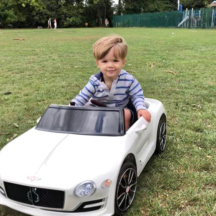 Bentley Licensed 12V Kids Electric Ride-On Car with LED Lights & MP3 Player - White