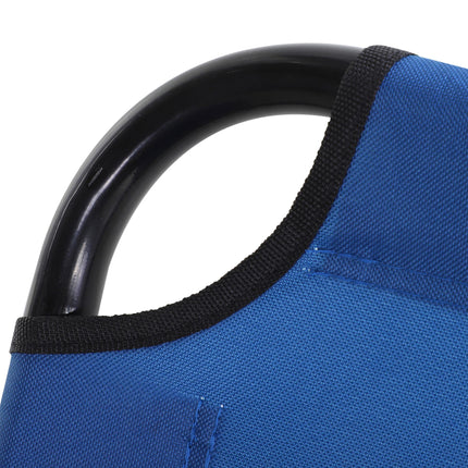 Foldable Outdoor Sun Lounger with 5-Position Adjustable Backrest and Breathable Mesh - Blue