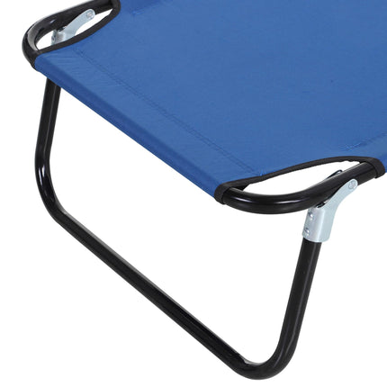 Foldable Outdoor Sun Lounger with 5-Position Adjustable Backrest and Breathable Mesh - Blue
