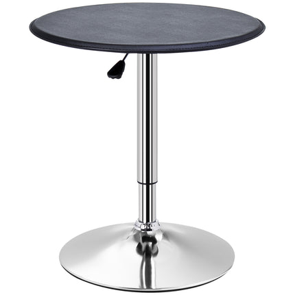 Height Adjustable Round Bistro Bar Table with Swivel Top - Black
