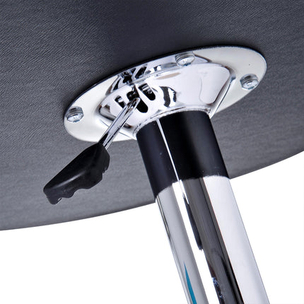 Height Adjustable Round Bistro Bar Table with Swivel Top - Black