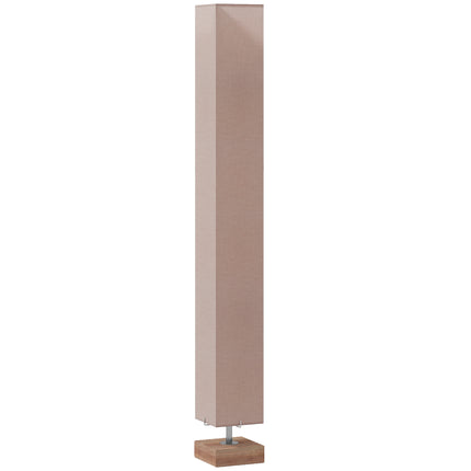 Floor Lamp, 120cm Standing Lamp with Linen Lampshade, Standard Light with Pine W