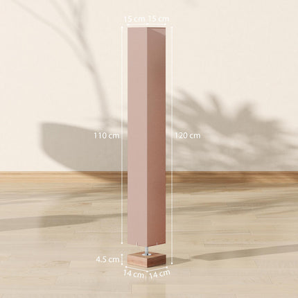 Floor Lamp, 120cm Standing Lamp with Linen Lampshade, Standard Light with Pine W