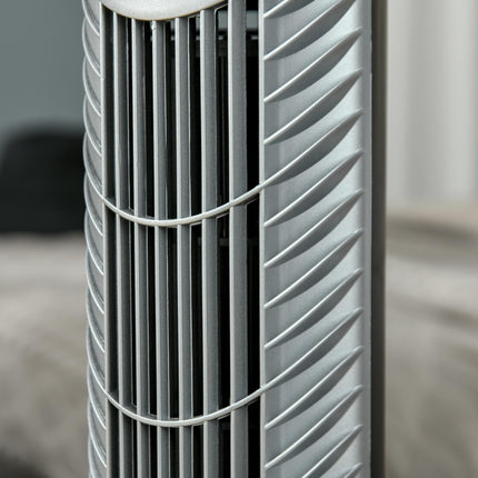 36'' Freestanding Tower Fan with 3 Speeds, 3 Modes, 7.5h Timer & Remote - Silver
