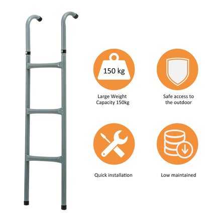 12/14ft Trampoline Ladder Galvanized w/ Non-slip Mat