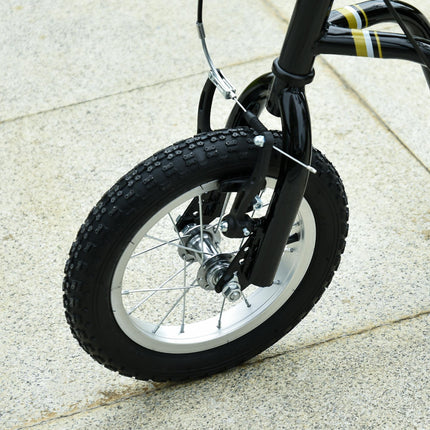 Teen Kids Stunt Scooter with Adjustable Handlebar, 12 Inch Rubber Tyres, Dual Brakes - Black