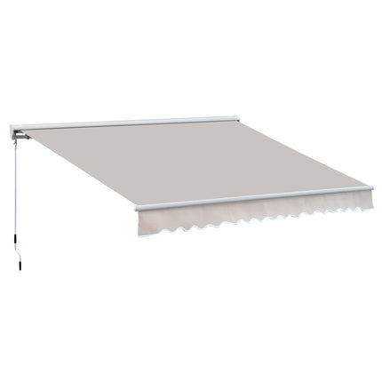 3m Retractable Electric Awning with Manual Crank for UV Protection - Grey