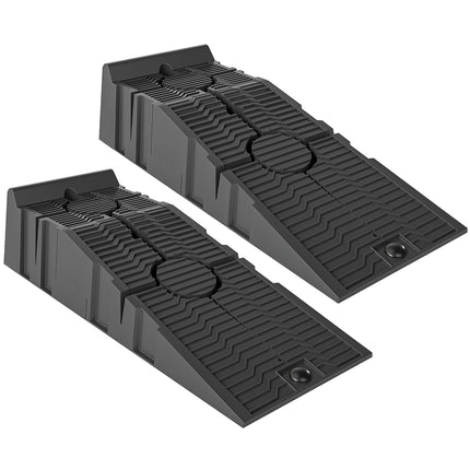 Heavy Duty 5 Ton Plastic Car Service Ramps 1 Pair for Garage Workshop - Black