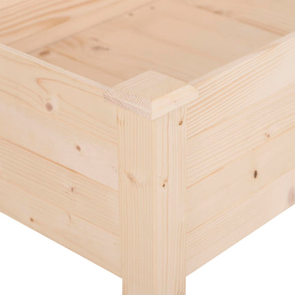 Rectangular Fir Wood Planter Box with Non-Woven Fabric Liner - Natural Wood