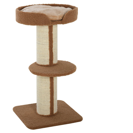 91cm Cat Tree Kitten Activity Center with Sisal Scratching Post and Lamb Cashmere Perch - Brown