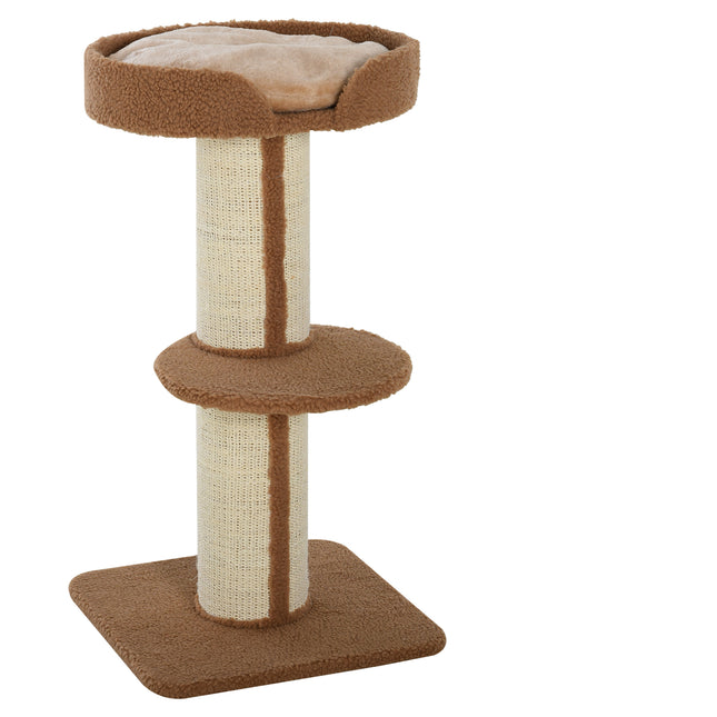 91cm Cat Tree Kitten Activity Center with Sisal Scratching Post and Lamb Cashmere Perch - Brown