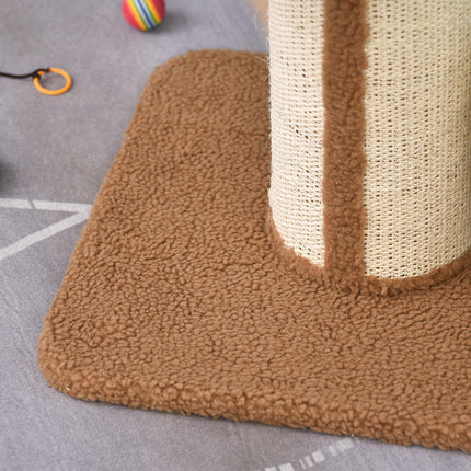 91cm Cat Tree Kitten Activity Center with Sisal Scratching Post and Lamb Cashmere Perch - Brown