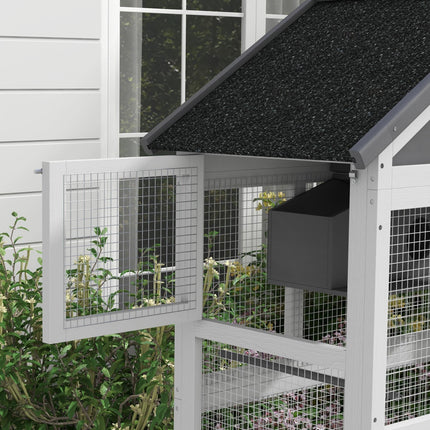 Wooden Bird Cage with Stand for Finches and Small Birds - Grey