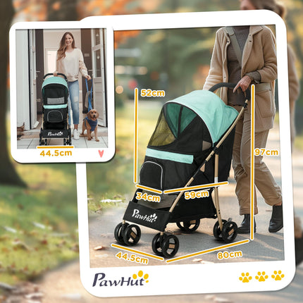 Oxfoad Small & Miniature Dog Pet Stroller with Rain Cover - Green