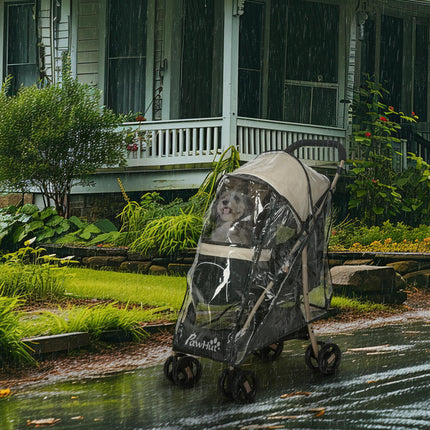 Oxfoad Small Miniature Dog Pet Stroller with Rain Cover - Dark Khaki