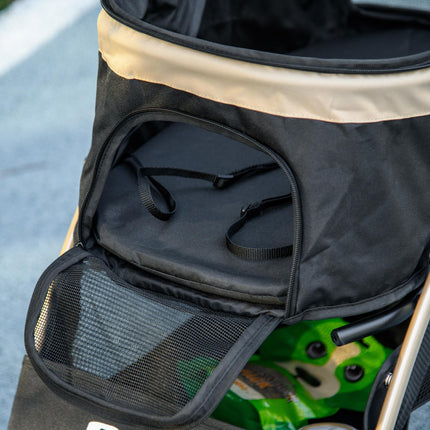 Oxfoad Small Miniature Dog Pet Stroller with Rain Cover - Dark Khaki