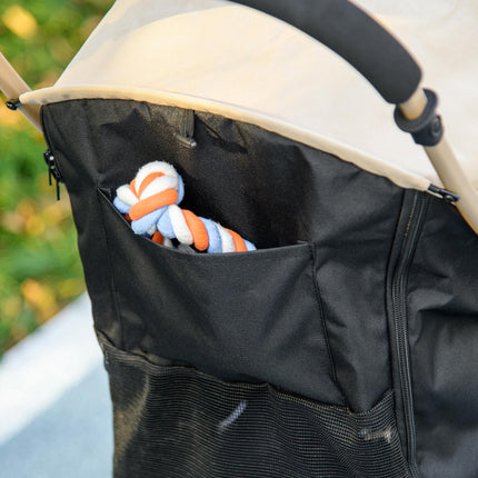 Oxfoad Small Miniature Dog Pet Stroller with Rain Cover - Dark Khaki