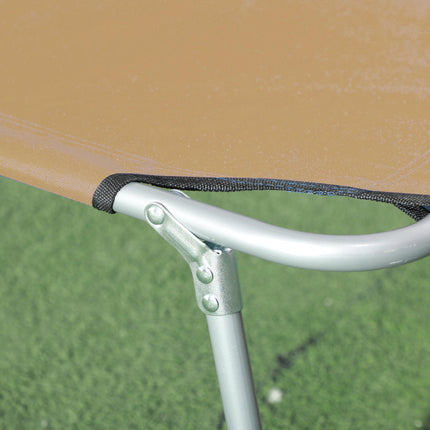 Adjustable Sun Lounger with Face Canopy - Brown