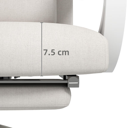 High Back Reclining Office Chair with Footrest, Lumbar Support, Adjustable Height & Swivel Wheels - White
