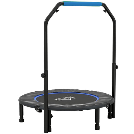 40" Foldable Mini Fitness Trampoline with Adjustable Foam Handle - Blue