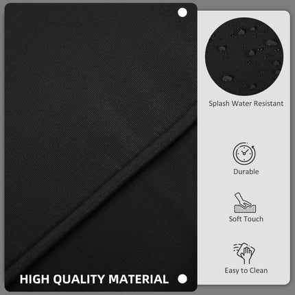 Garden Rattan Sofa Cushion Covers Replacement Set with Polyester Zip Covers - Black