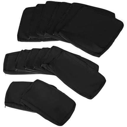 Garden Rattan Sofa Cushion Covers Replacement Set with Polyester Zip Covers - Black