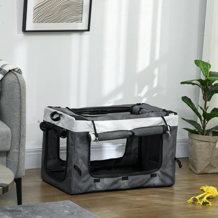 Foldable Dog Stroller with Detachable Carrier and Soft Padding for Mini Small Dogs - Grey