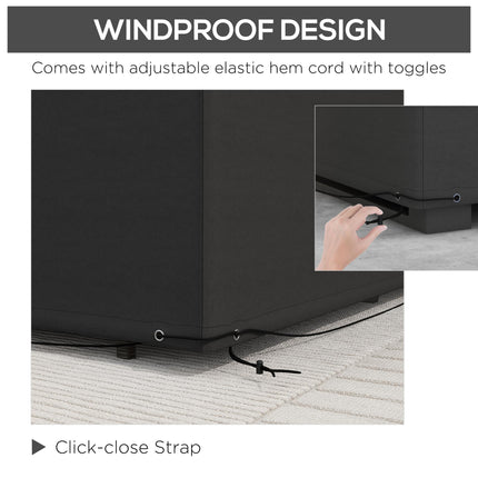 600D Oxford Waterproof Outdoor Garden Furniture Cover for Rectangular Sofa Table Set 245x165x66 cm - Black